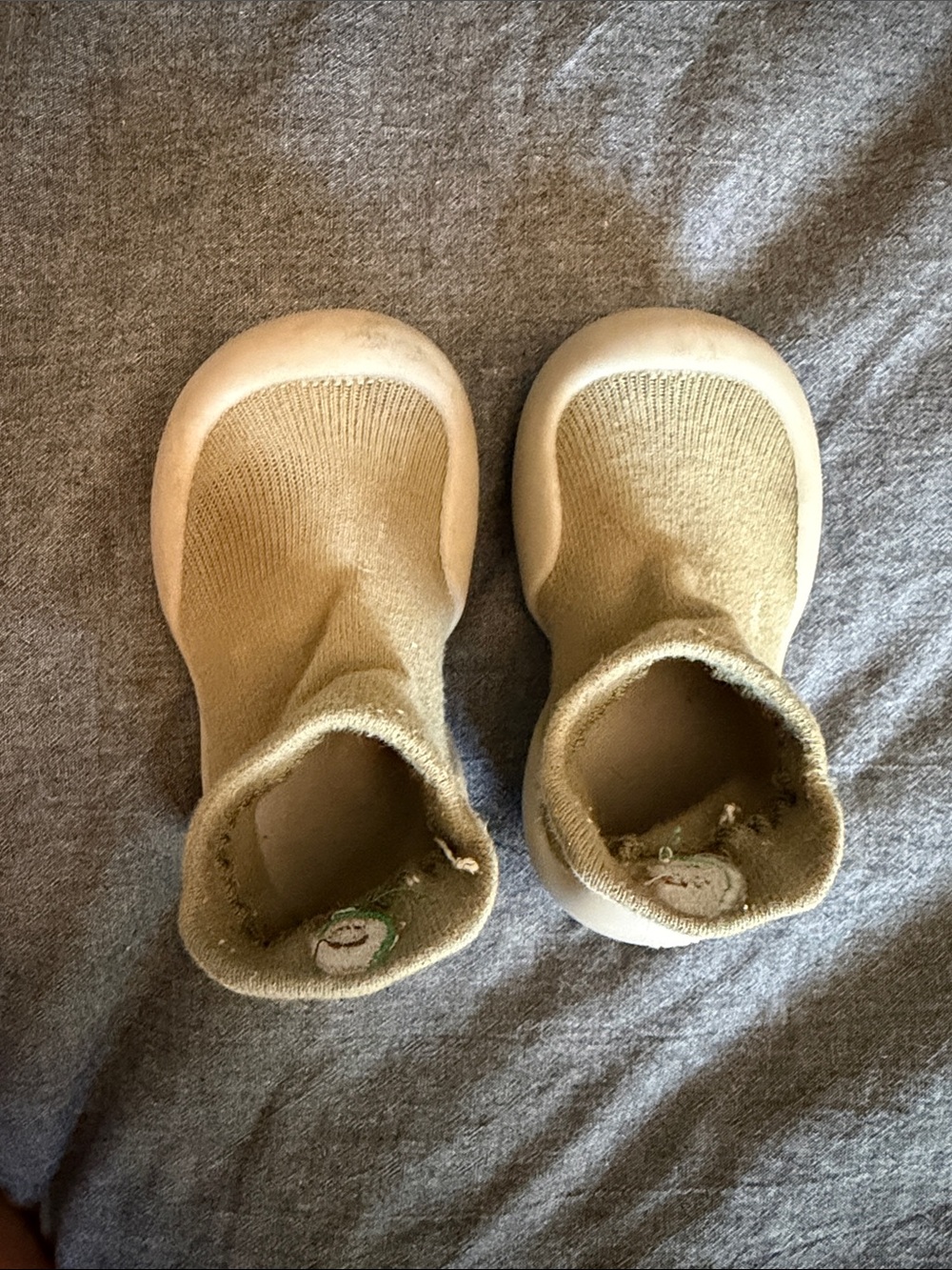 Kids Neutral Tan Slip-On Knit Shoes